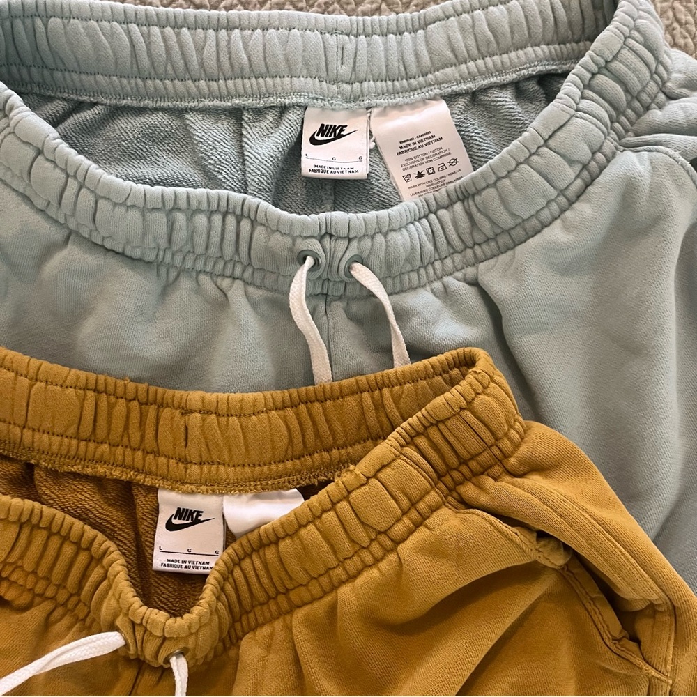 Nike Men’s Light Blue and Mustard Shorts Bundle